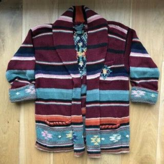 Rare Vintage Ralph Lauren Hand Knit Aztec Navajo Southwestern Country Cardigan