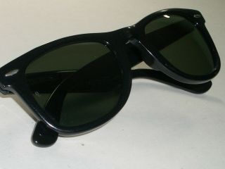Vintage B&l Ray - Ban L2009 G15 Thick Shiny Black Ebony Wayfarer 5024 Sunglasses