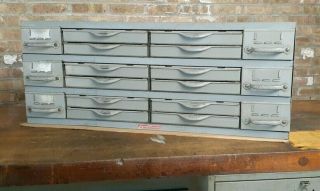 Vintage Real Equipto Usa Special 18 Drawer Metal Parts Cabinet 12 " Deep