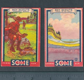 Boy Scouts 1933 Earth Sky 2x Goudey Chewing Gum Cards Moccasins Craft Some Boy