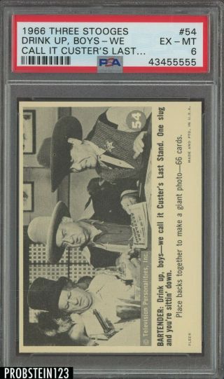 1966 Fleer The 3 Three Stooges Drink Up,  Boys - We Call It Custer 