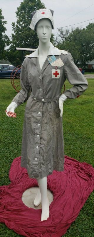 Rare Vintage Ww2 Us Named American Red Cross Nurse 