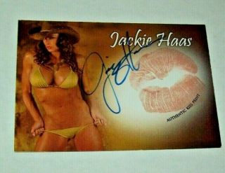 2015 Collectors Expo Wwe Diva Jackie Haas Autographed Kiss Card