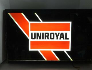 Vintage Rare Uniroyal Tire Light Up Plastic Sign Estate Find 27 x 17” 3