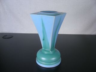 Roseville Art Pottery Futura Green Vase 392 - 10 " Vintage