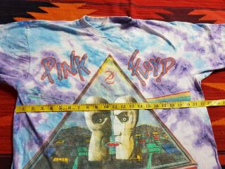 Pink Floyd The Division Bell Tour 1994 Mens T - Shirt Blue Tie Dye Crew Vtg L - XL 5