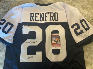 Mel Renfro Autograph / Signed Jersey.  Dallas Cowboys Auto.  Inscribed Hof Jsa