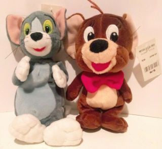 Vintage Tom And Jerry Plush Toys Bean Bag Cartoon Network Hanna Barbera Set Rare