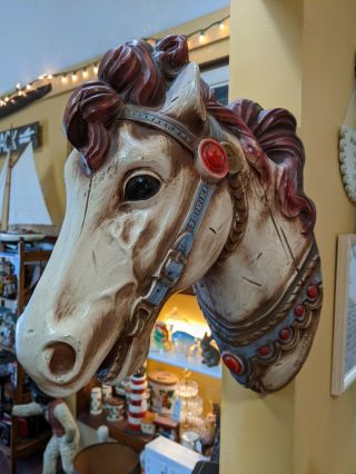 Vintage Alfco Ny Carousel Horse Head Wall Art Merry Go Round 18 " Carnival Circus