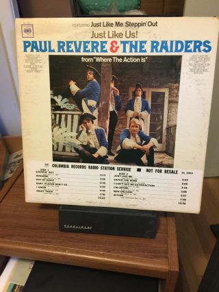 Paul Revere & The Raiders - Just Like Us - Rare Wl Promo - Records - Cbs Cl 2451 - Mono