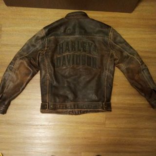 Vtg 00s Harley Davidson Men’s Brown Leather Jacket 97190 - 10vm Sz M Rare