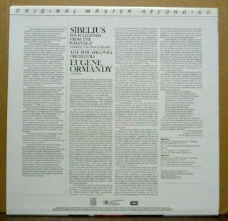 Sibelius - Four Legends - Ormandy (Philadelphia) - MFSL Audiophile LP Japan 2