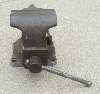 UNRESTORED VTG WILTON 645 BENCH VISE 5 IN JAW 32 lbs USA MADE WORKSHOP TOOL 4