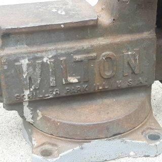 UNRESTORED VTG WILTON 645 BENCH VISE 5 IN JAW 32 lbs USA MADE WORKSHOP TOOL 6