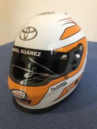 Autographed 2017 Daniel Suarez 19 Arris Rookie Signed Nascar Mini Helmet