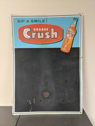Vintage Orange Crush Metal Chalkboard Advertising Sign