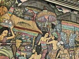 Incredible Vintage Sadia Ubud Balinese Painting Bali Singed Orig.  Frame 4
