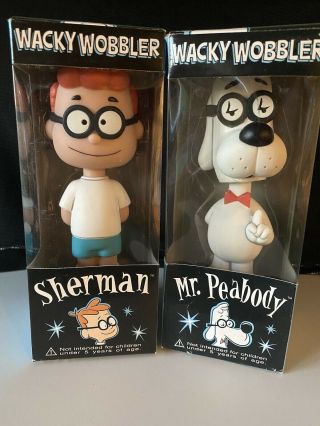 Funko Mr Peabody And Sherman Wacky Wobbler 2002,  Box/displayed