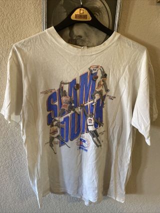 L Vintage 1989 Nba All Star Weekend Slam Dunk Contest Shirt Michael Jordan Rare