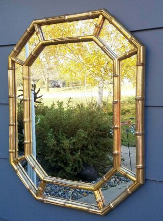 Vintage A Windsor Art Products Mirror Bamboo Gold.  Size 31”x25”