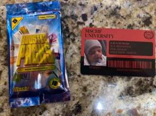 Mschf X Æ A - Xii Musk University Student Id Card Boosted Pack 1st Edition Rare