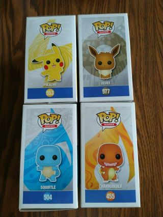 Pikachu,  Eevee,  Squirtle,  And Charmander Funko 3