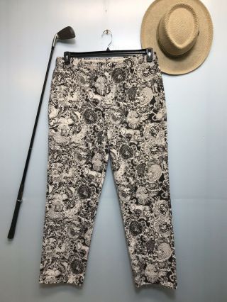 Lilly Pulitzer Mens Stuff Palm Beach Vintage Rare Black & White Pants 35x30 Golf