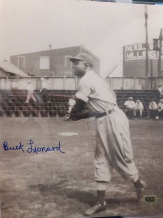 Negro League Hof Buck Leonard Signed 8x10 B/w Photo Cas