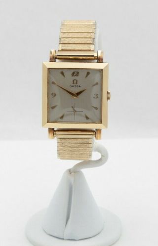 Omega 14k Gold Filled Mens Vintage Wrist Watch 17 Jewels Square Dial Nr Wb77 - 2