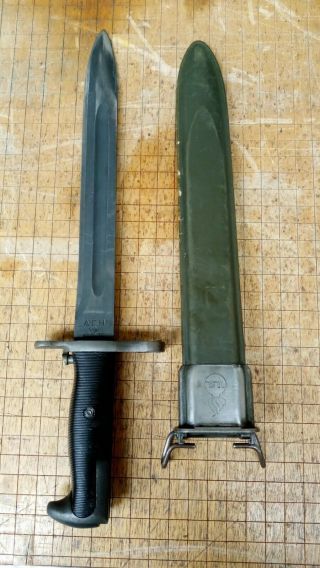 Vintage Ww2 Us M1 Garand Bayonet And Scabbard Made By Afh