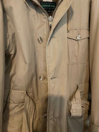 Vintage Grenfell Men ' s Long Winter Coat Jacket Made in England Size 42 Large L 2