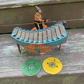 Vintage Wolverine Zilotone Xylophone Mechanical Wind - Up Toy
