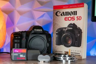 Canon Eos 5d 12.  8 Mp Dslr Camera With 16gb Cf Card,  4x Vintage Lens Adapters