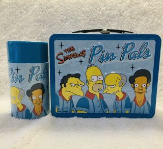 Vintage 2001 The Simpsons ‘pin Pals’ Lunchbox With Thermos
