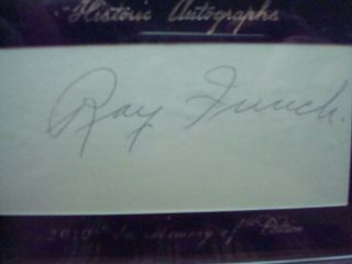 Ray French 1920 Yankees,  1923 Dodgers 2010 In Memory Of autograph d.  1978 2
