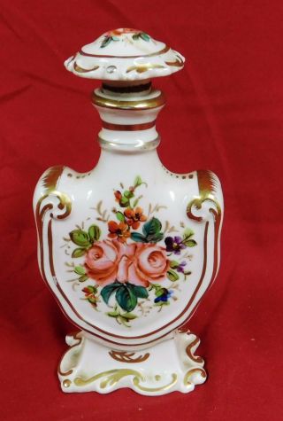 Antique Hand Painted Sevres Floral Perfume Bottle
