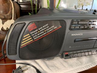 Vintage 1989 Magnavox AZ8390 Radio Cassette Recorder CDPlayer Boombox RARE 2