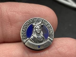 Pocahontas Fuel Co.  Inc Sterling Indian Logo Very Rare Service Award Pin.
