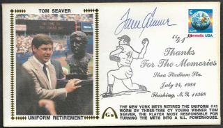 Tom Seaver Autographed Mets Uniform Retirement 41 Gateway Stamp Cachet Postmark