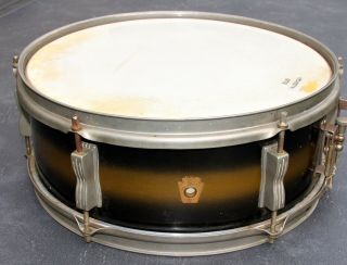 Vintage Ludwig Pioneer Snare Drum 14 " X5 " Gold Duco Preserial Keystone 1960