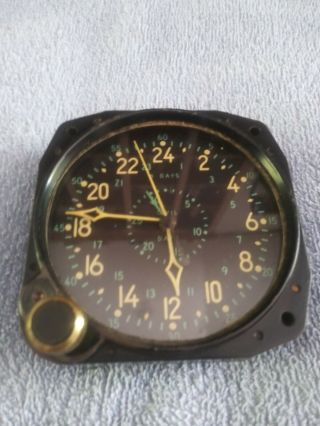 Waltham Cdia Military 8 - Day Aircraft Clock Us Navy Cockpit Clock Running