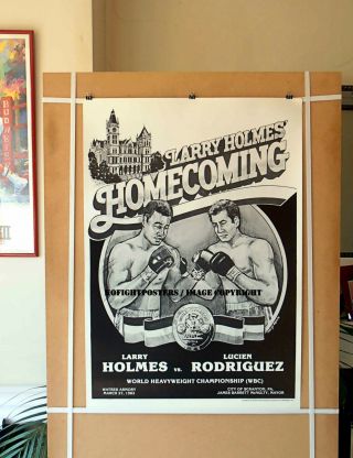 Larry Holmes Vs.  Lucien Rodriguez : Onsite Vintage Boxing Fight Poster