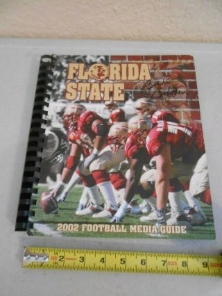 Rare 2002 Signed Florida State Football Media Guide Bobby Bowden Ncaa Seminoles