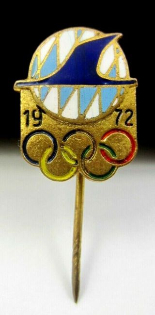 Lufthansa Airline West Germany 1972 Munich Olympic Games Aviation Pin Very Rare