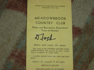 Doug Ford 1955 Us Open Signed Meadowbrook Cc Scorecard