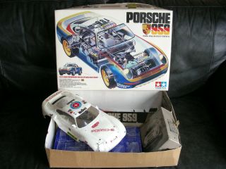 Vintage 1986 Tamiya 58059 Porsche 959 Paris Dakar Rally Winner Empty Box & Body