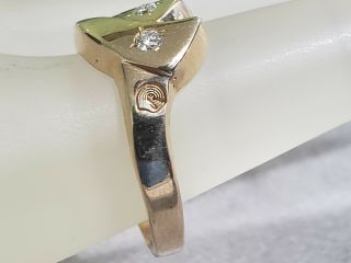 14KT Gold w/ Diamond Vintage Ring signed cTo 6.  2 grams 3