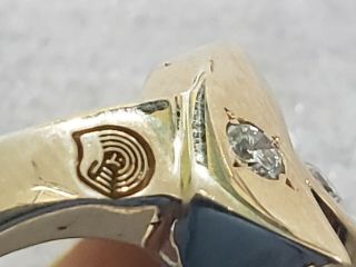 14KT Gold w/ Diamond Vintage Ring signed cTo 6.  2 grams 6