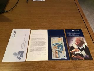 Jack Nicklaus 5 Pound Bank Of Scotland Note In Folder - Uncirculated
