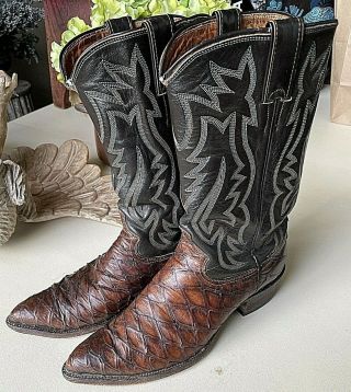 Vintage Justin Men’s Anteater Leather Western Cowboy Boots Size 9 D Medium